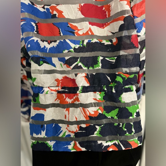 Ruby Rd. Petite size 8 burnt floral designed sheer jacket with waist cinch - Picture 8 of 12